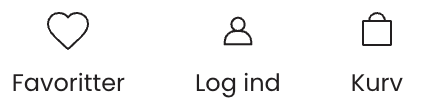 Favoritter, Log in, Kurv